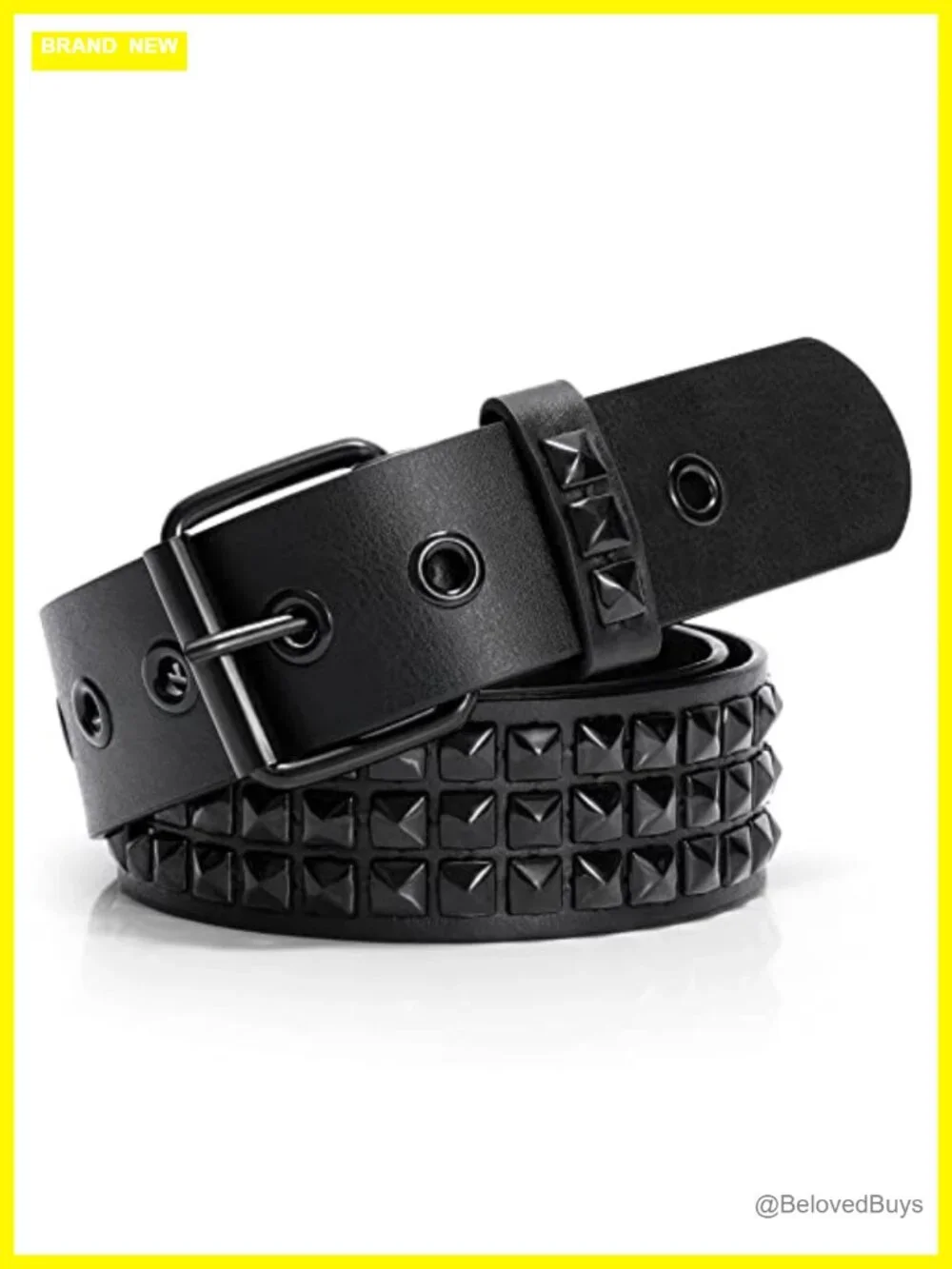 Punk Studded Belt Gothic Rivet Faux Leather Belt for Women Men